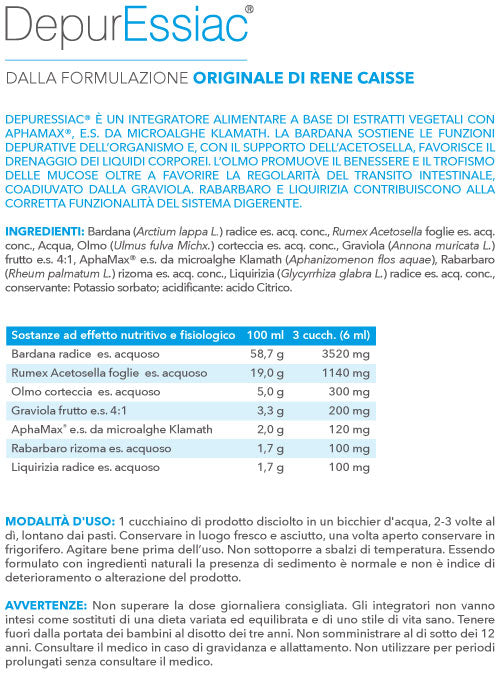 etichetta depuressiac integratore drenante