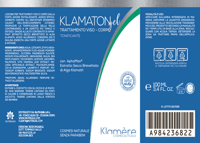 etichetta klamaton q10 gel