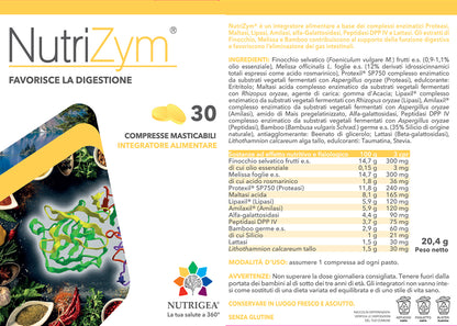etichetta integratore enzimi digestivi NutriZym in compresse