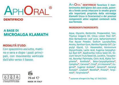 etichetta aphoral dentifricio naturale