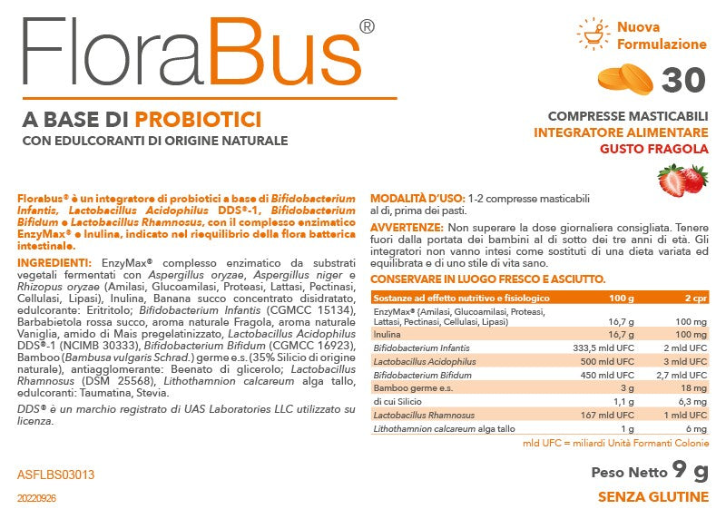 etichetta florabus probiotici per bambini