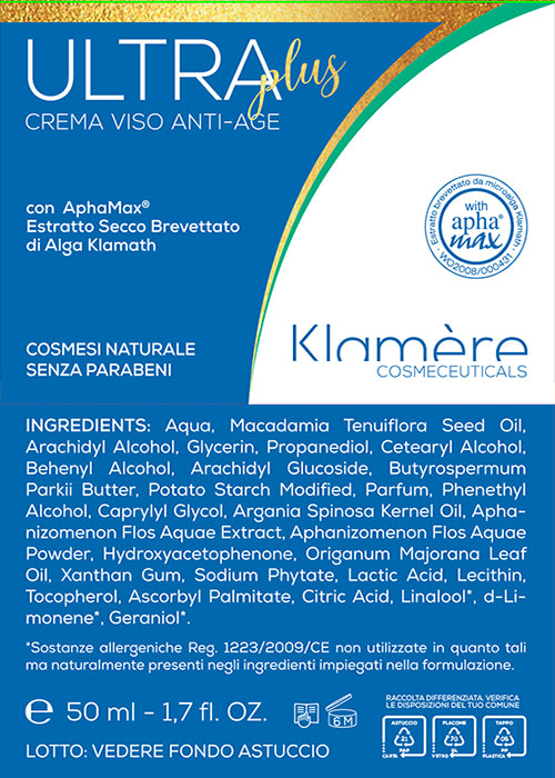 etichetta klamere ultraplus crema viso notte