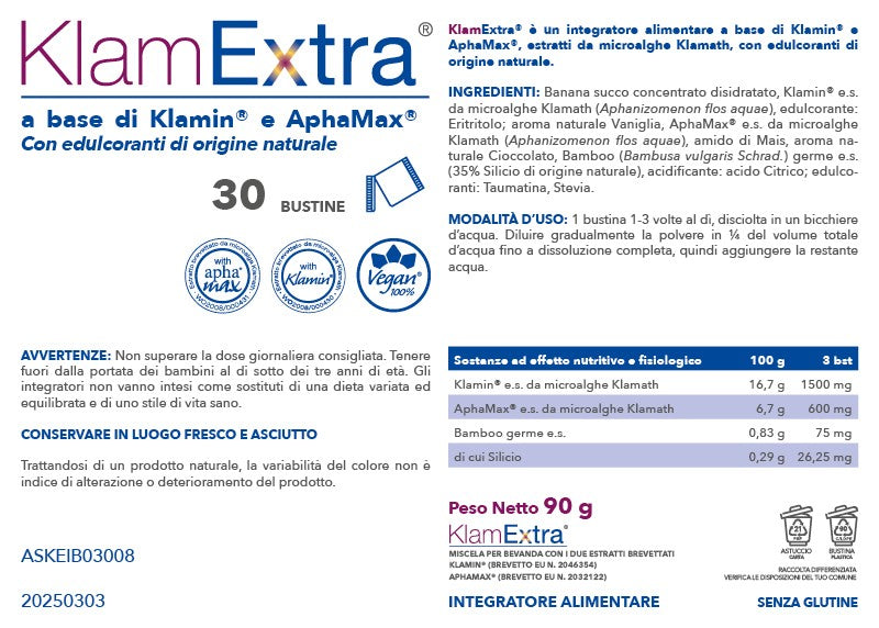etichetta klamextra integratore umore 30 bustine