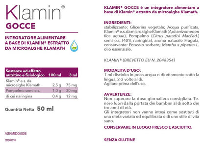 etichetta klamin pea integratore gocce