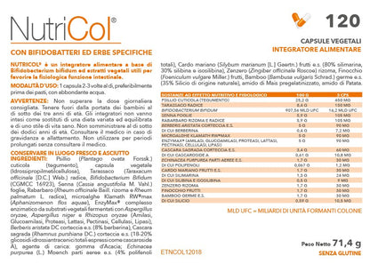 etichetta nutricol integratore regolarita intestinale 120 cps