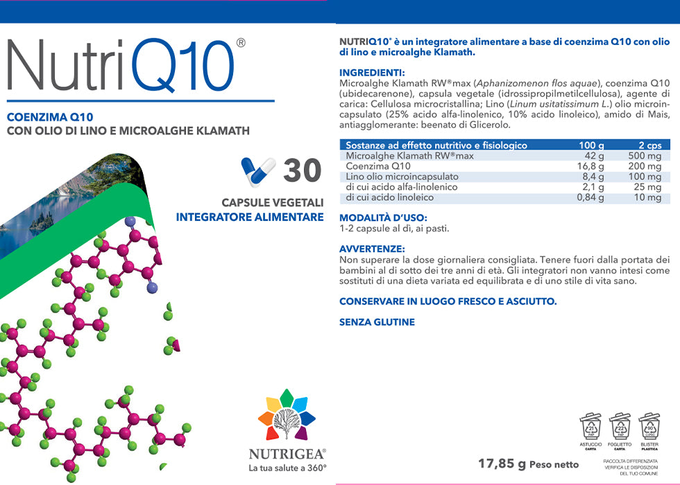 etichetta nutriq10 integratore q10